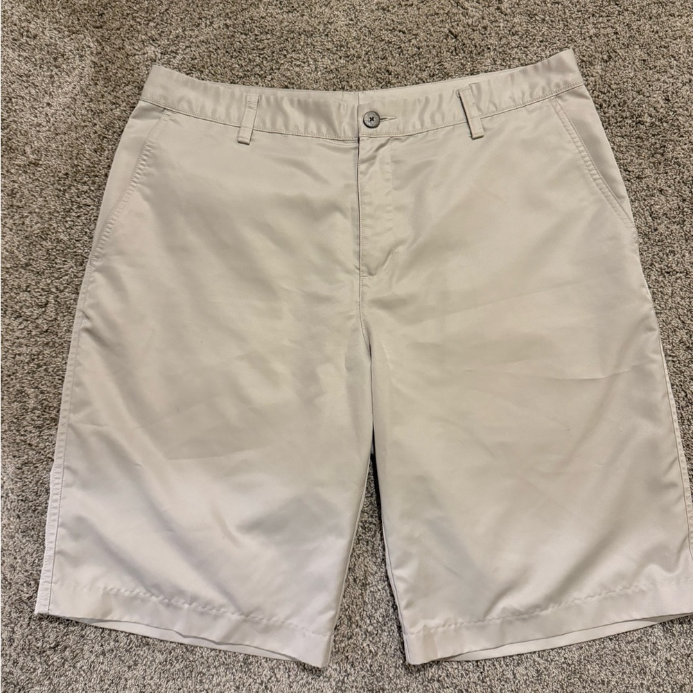 adidas Men's Beige Flat Front Shorts